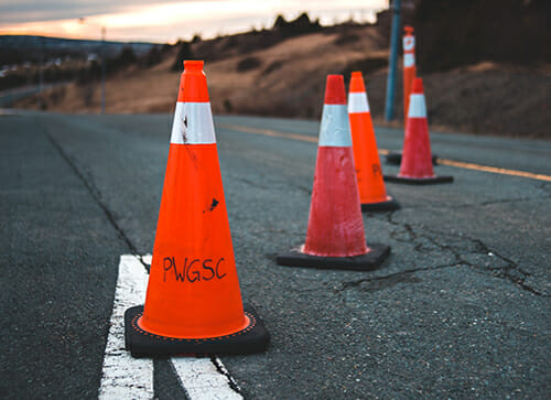 road hazard cone breakdown