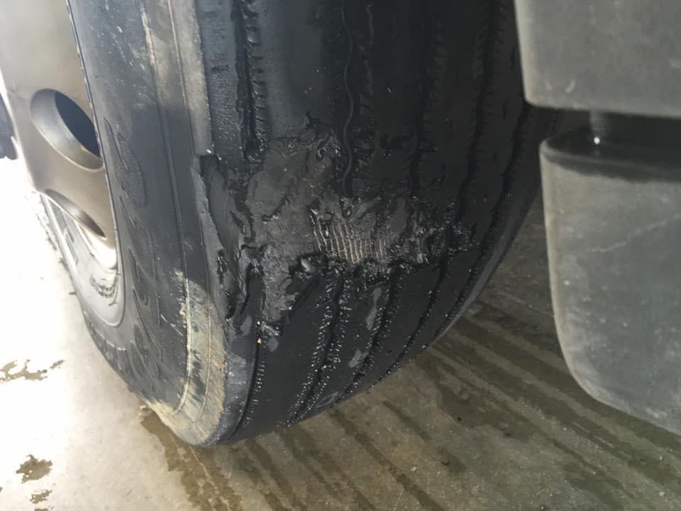 pre-trip inspection bad tire