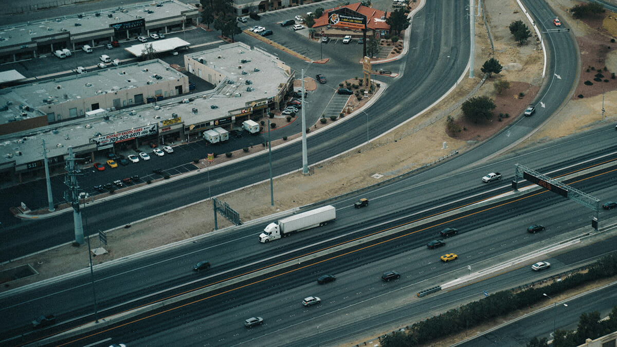 semi truck on interstate